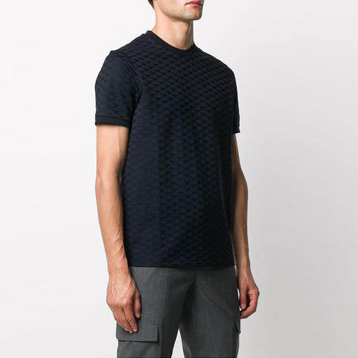 【一】EMPORIO ARMANI 阿玛尼 男士圆领短袖T恤 深蓝 8N1TL7 1JHWZ 0920 商品图1