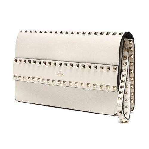 【现货秒发】Valentino/华伦天奴 女士皮质铆钉装饰手拿包 SW2B0E80BOL 商品图1
