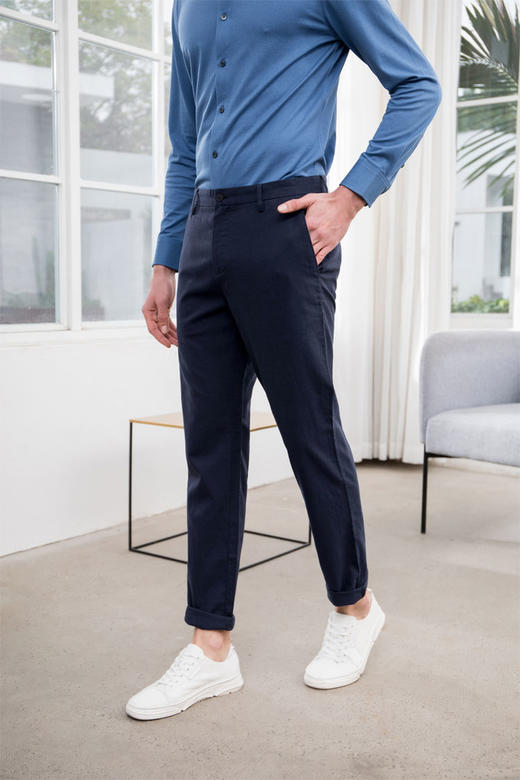 callisto藏蓝天丝麻棉休闲裤  SQCPW038C 商品图1