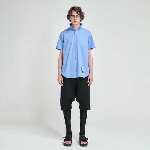 Fumito Ganryu  Pleated Shirt  背后褶皱短袖衬衫 纯色衬衫 商品图1