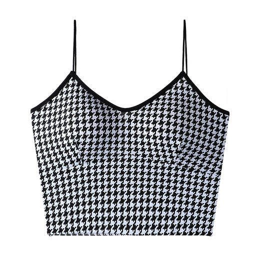 【搭配王炸】高弹舒适打底美背蕾丝&千鸟格蚕丝吊带内衣 可外穿 可内搭 胸垫可拆卸 商品图10