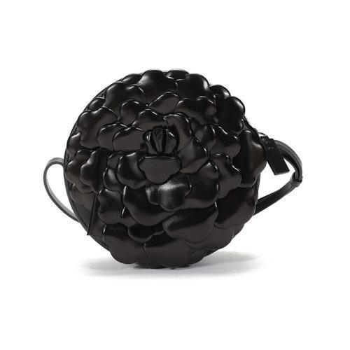 【国内现货】Valentino/华伦天奴 2021款 女士羊皮革玫瑰花瓣圆形单肩斜挎包 VW2B0I32JBZ 商品图2