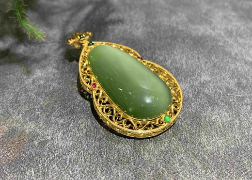 【御珠宫坊】金镶碧玉猫眼吊坠 商品图8