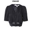 VIMAGE纬漫纪夏款新品时尚显瘦V领上衣女V1713333 商品缩略图0