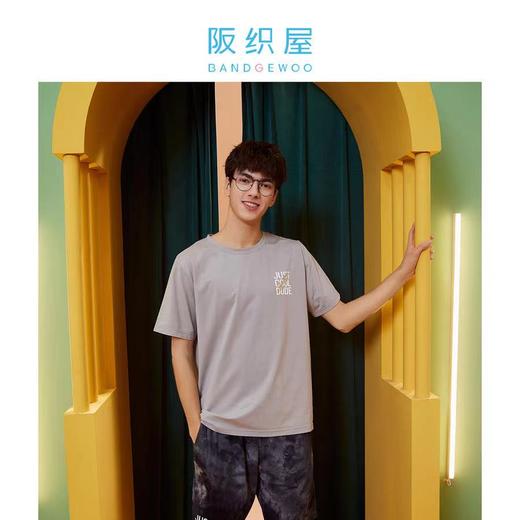 阪织屋棉质扎染印花男士短袖短裤套头套装393165011003 商品图2