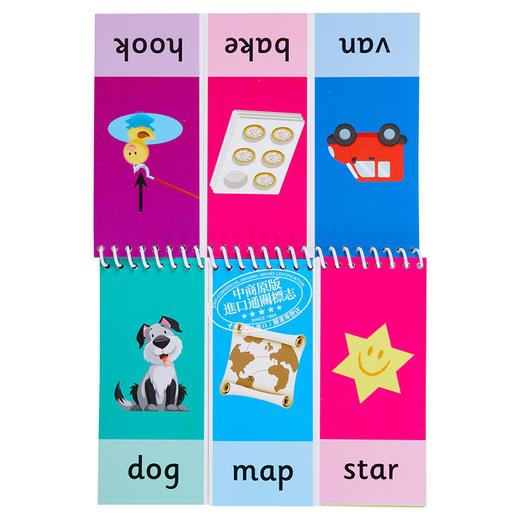 【中商原版】Flipover Phonics Short Vowels 里奥船长 cvc英语自然拼读卡片 phonics教材小学英文音标台历翻翻卡教具 商品图8