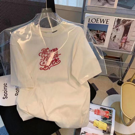 黛唯梵绿色小熊T恤2022夏季新款韩版宽松ins潮学生卡通印花短袖t恤女国庆清明出游七夕情人节 商品图3