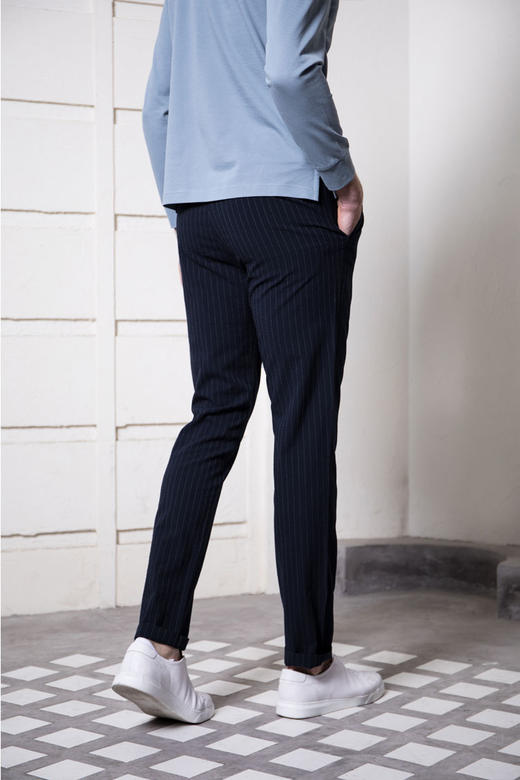 callisto藏青微泡天丝休闲裤  SQCPW080C 商品图2