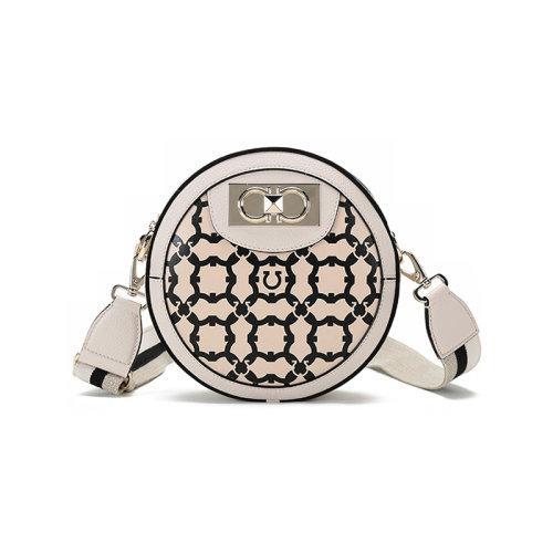 【国内现货】Salvatore Ferragamo/菲拉格慕 2021款 女士皮革圆形单肩斜挎包 210424 商品图0