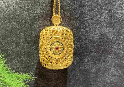 【御珠宫坊】金镶碧玉猫眼吊坠 商品图1