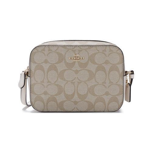 【国内现货】COACH/蔻驰 女士迷你款涂层帆布/配皮单肩斜挎包相机包 91677 商品图0