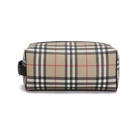 BURBERRY/博柏利【22春夏新款】男女通用款聚氨酯/织物/皮革手拿包旅行收纳袋 80495901