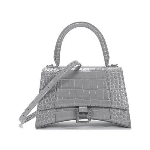 【国内现货】Balenciaga/巴黎世家 2021款 女士牛皮革Hourglass手提单肩斜挎包沙漏包小号 593546 1LR6Y 商品图0