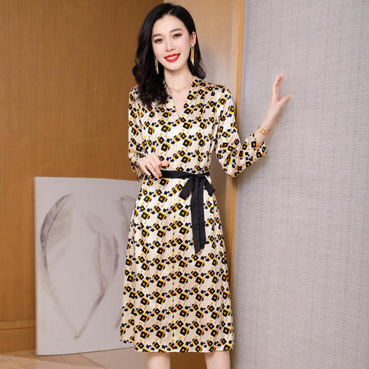 ASE-2355韩版印花气质时尚女士连衣裙 商品图0