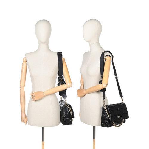 PRADA/普拉达 女士System系列羊皮革手提单肩斜挎包带挂饰零钱包 1BD291 2DMO 商品图4