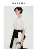 HIDEMI 简约廓形短袖设计感自然棉质衫衬上衣 白色/黑色 商品缩略图3