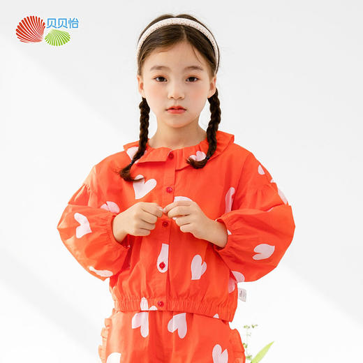 贝贝怡童装女童夏季外套甜美可爱儿童上衣2022新款全棉舒适外套 商品图3