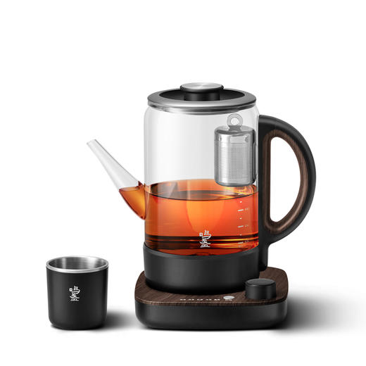 鸣盏 智能升降式煮茶器 一键全智能烧水壶 车载级芯片控制国产温控器智能恒温保温茶壶鸣盏MZ101 黑色 商品图1