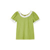 littletime女童花边短袖T恤夏季绿色文艺新款中大童儿童上衣 商品缩略图4