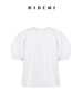 HIDEMI 简约廓形短袖设计感自然棉质衫衬上衣 白色/黑色 商品缩略图10