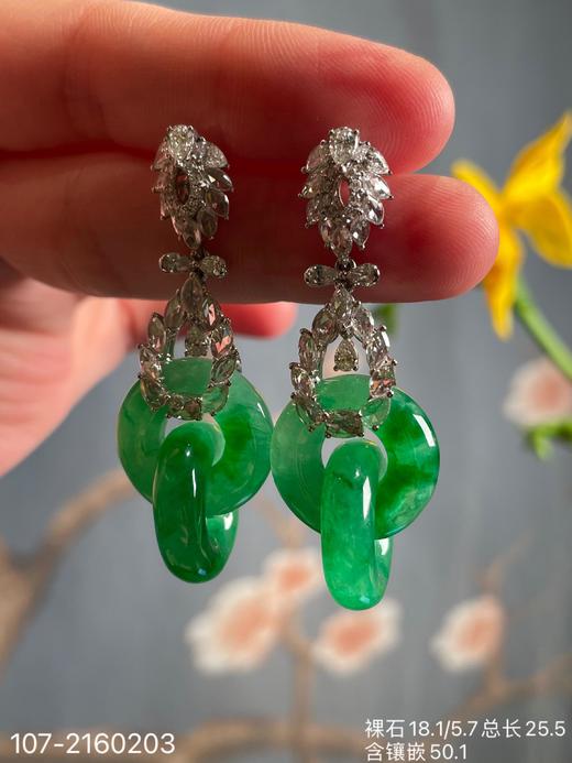 飘翠双环耳坠【107-2160203】具体价格微信咨询 商品图0