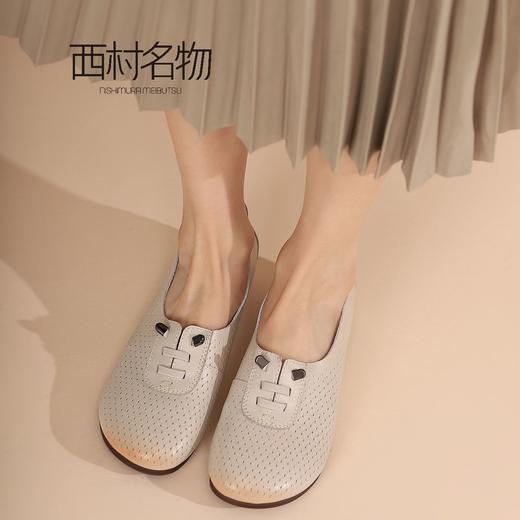西村名物2022新款平跟女单鞋编织圆头浅口文艺复古休闲鞋X22AE10071 商品图1