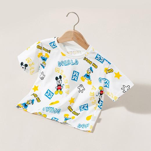 【唐老鸭90周年】迪士尼童装夏季新品儿童短袖印花时尚男童上衣宝宝外出服 商品图0