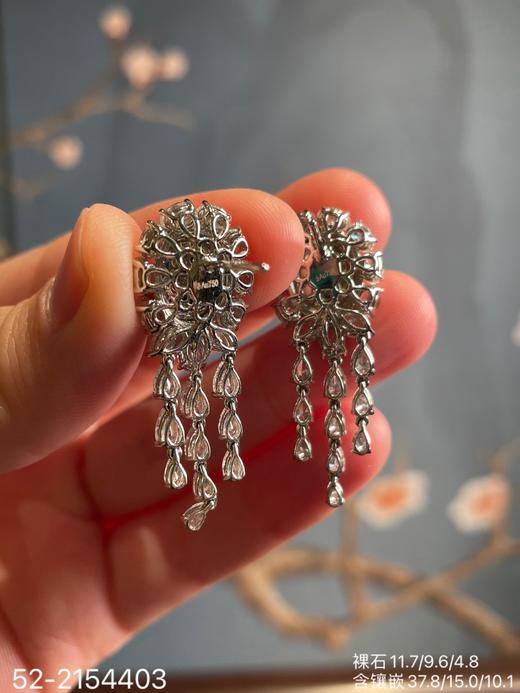 老坑玻璃种帝王绿流苏蛋面耳坠【52-2154403】具体价格微信咨询 商品图7