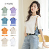 「优质马卡龙棉！感受不一样的质感」纯色女装春夏外穿宽松打底上衣圆领内搭套头短袖 商品缩略图0
