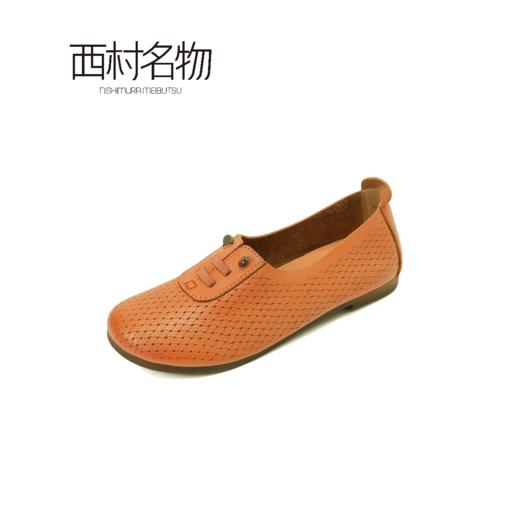 西村名物2022新款平跟女单鞋编织圆头浅口文艺复古休闲鞋X22AE10071 商品图4