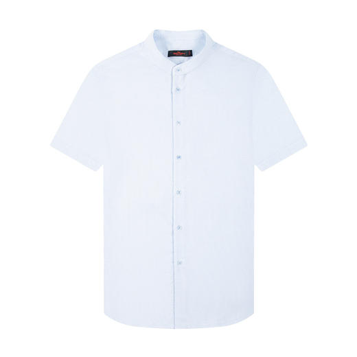 【特价】【含麻】柒牌男士短袖衬衫经典条纹夏季新款男生通勤上装立领衬衣	122A70320 商品图4