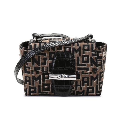 Longchamp/珑骧【21秋冬新款】女士ROSEAU系列迷你款字母图案织物/配皮单肩斜挎包竹节包 10115 HXJ 商品图4