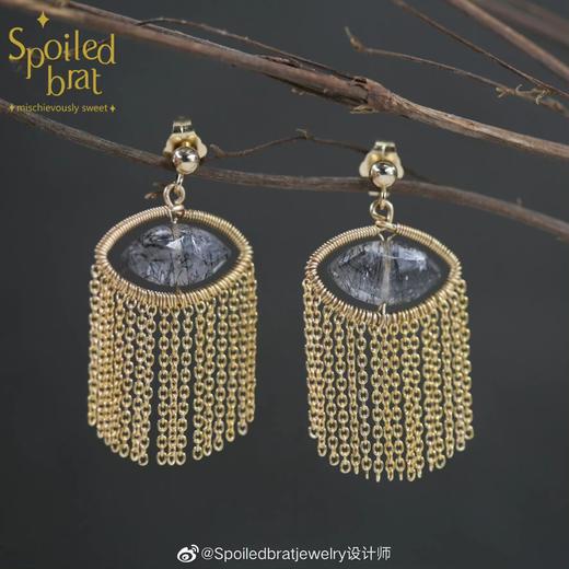 SpoiledBrat Jewelry 流苏系列马眼形发晶耳环 商品图1