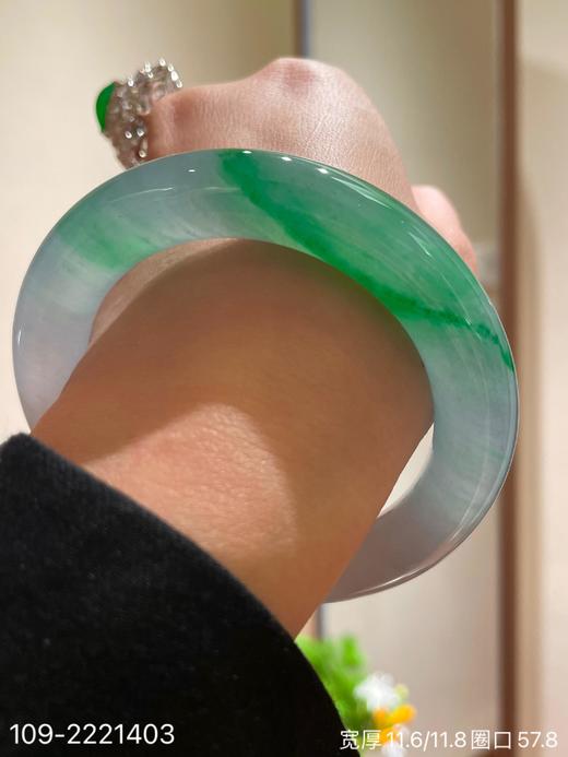 冰飘翠手镯 【109-2221403】圈口57.8～具体价格微信咨询 商品图1