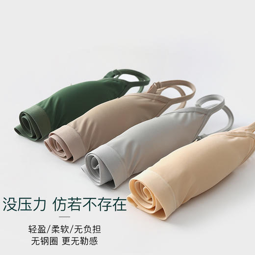 【带胸垫】二件减10元 2022新款 冰丝吊带内衣女一体文胸U型美背小背心式无钢圈聚拢抹胸  JX 000 9985 商品图2