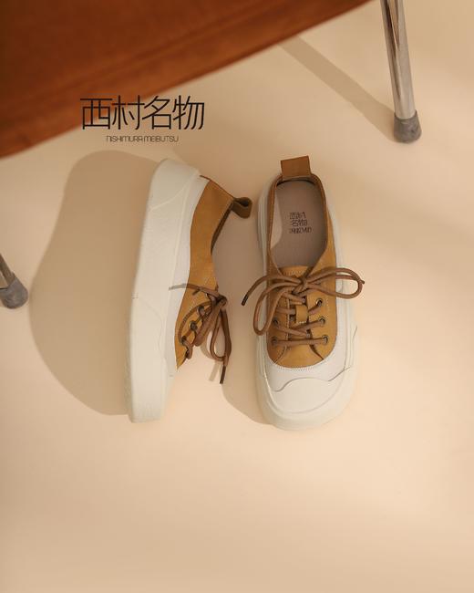 西村名物2022新款休闲时尚系带厚底ins单鞋X22AM10631 商品图3