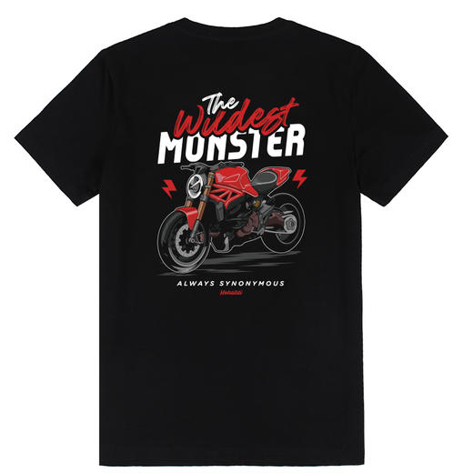 2022自由基地手绘机车风motorcycles印花图案时尚潮男短袖T恤汗衫 NMT-1823 商品图3