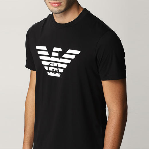【二】EMPORIO ARMANI 阿玛尼 徽标T恤 男士圆领短袖T恤 黑色 8N1TN5 1JPZZ 0022 商品图3