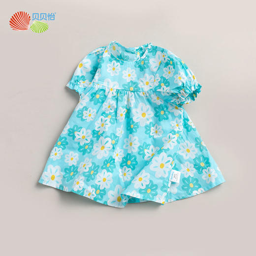 贝贝怡童装女童短袖衬衫2022夏季碎花可爱儿童上衣中大童洋气 商品图3