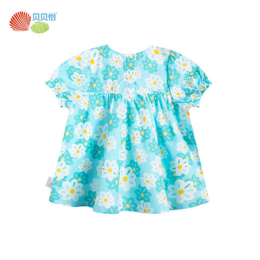 贝贝怡童装女童短袖衬衫2022夏季碎花可爱儿童上衣中大童洋气 商品图6