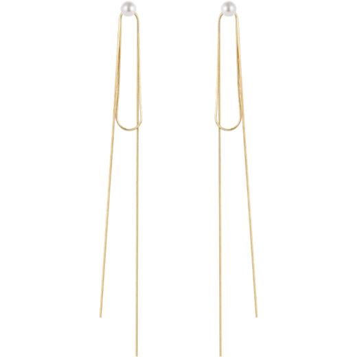 ZEGL显脸瘦的流苏耳环女气质长款耳坠一款两戴仿珍珠耳钉银针耳饰 商品图6