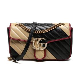 【现货秒发】GUCCI/古驰 女士GG Marmont系列牛皮革小号单肩斜挎包 443497 0OLOX