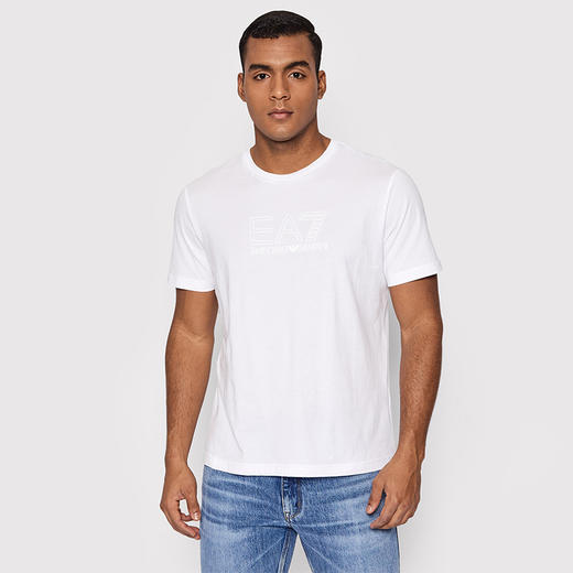 EMPORIO ARMANI EA7 阿玛尼 男士圆领短袖T恤 白色 3LPT81 PJM9Z 1100 商品图1