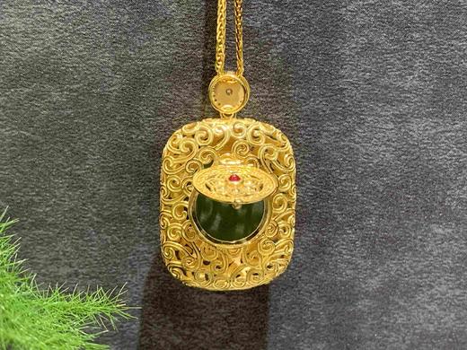 【御珠宫坊】金镶碧玉猫眼吊坠 商品图2