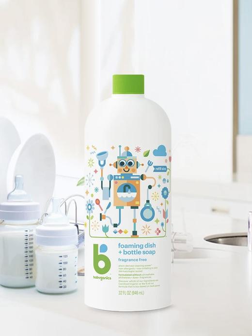 甘尼克宝贝奶瓶餐具清洁液补充装946ML 商品图0