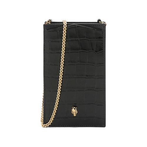 AlexanderMcQueen/亚历山大麦昆 女士牛皮革骷髅头单肩斜挎包链条包手机包 632035 1JMFG 商品图0
