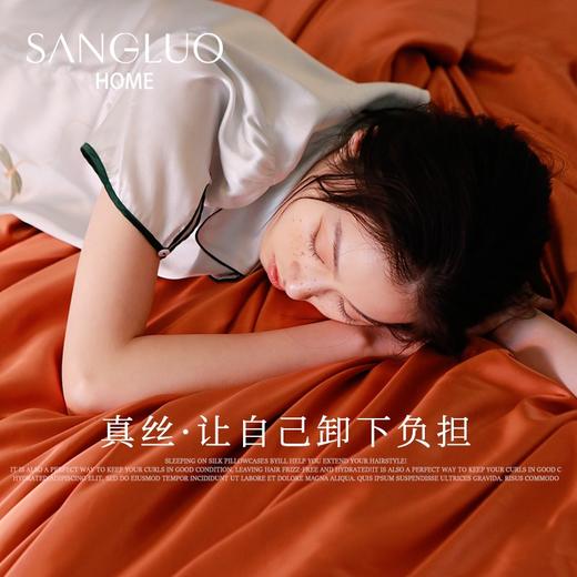 真丝四件套纯色简约22姆米套装SANGLUO桑罗桑蚕丝绸床上用品 商品图5