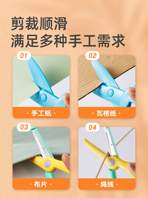 mideer弥鹿儿童剪刀安全手工塑料宝宝安全小号美工剪纸剪子圆头工具不伤手幼儿园0-3-6岁宝宝小孩玩具小剪子 商品图3