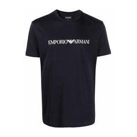 【二】EMPORIO ARMANI 阿玛尼 徽标T恤 男士圆领短袖T恤 深蓝 8N1TN5 1JPZZ 0974