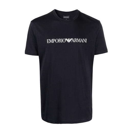 【二】EMPORIO ARMANI 阿玛尼 徽标T恤 男士圆领短袖T恤 深蓝 8N1TN5 1JPZZ 0974 商品图0